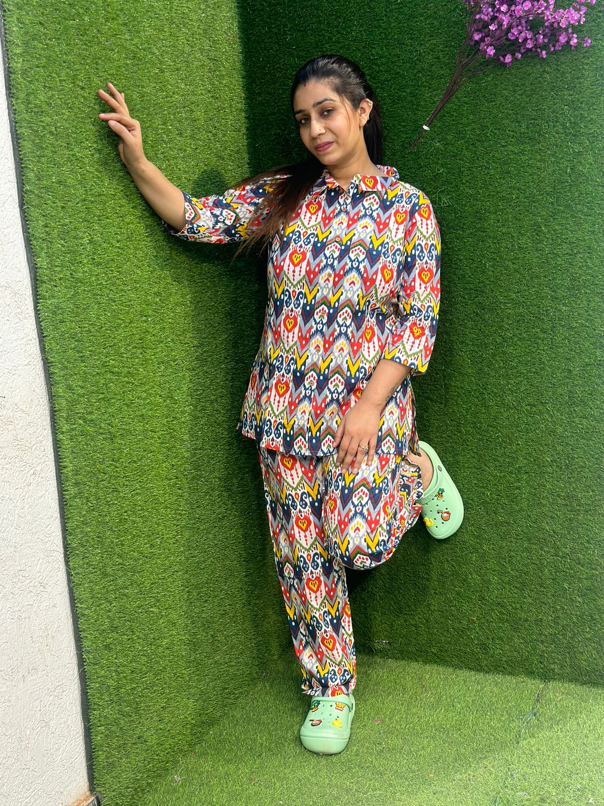 Printed Cotton Cord Set