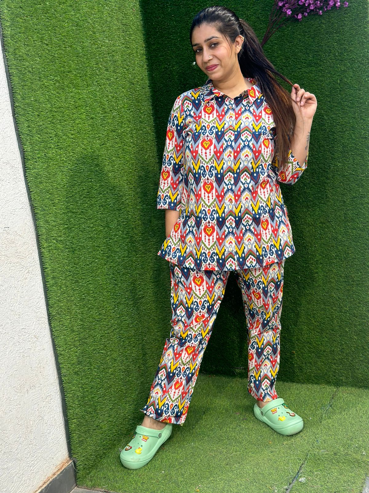 Printed Cotton Cord Set