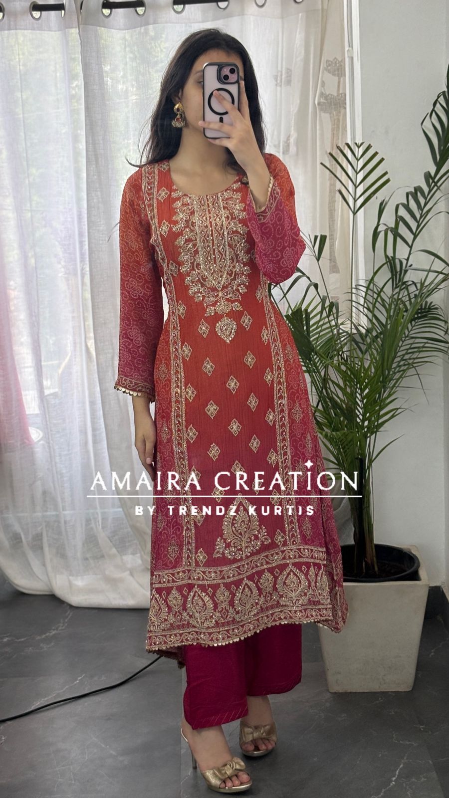 Rust Premium Crush Glass Tissue Designer C Cut Suit