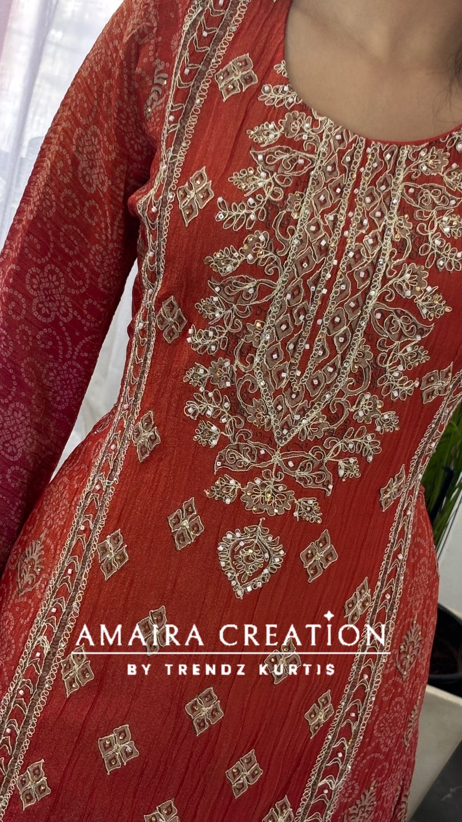 Rust Premium Crush Glass Tissue Designer C Cut Suit