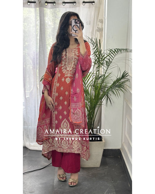 Rust Premium Crush Glass Tissue Designer C Cut Suit