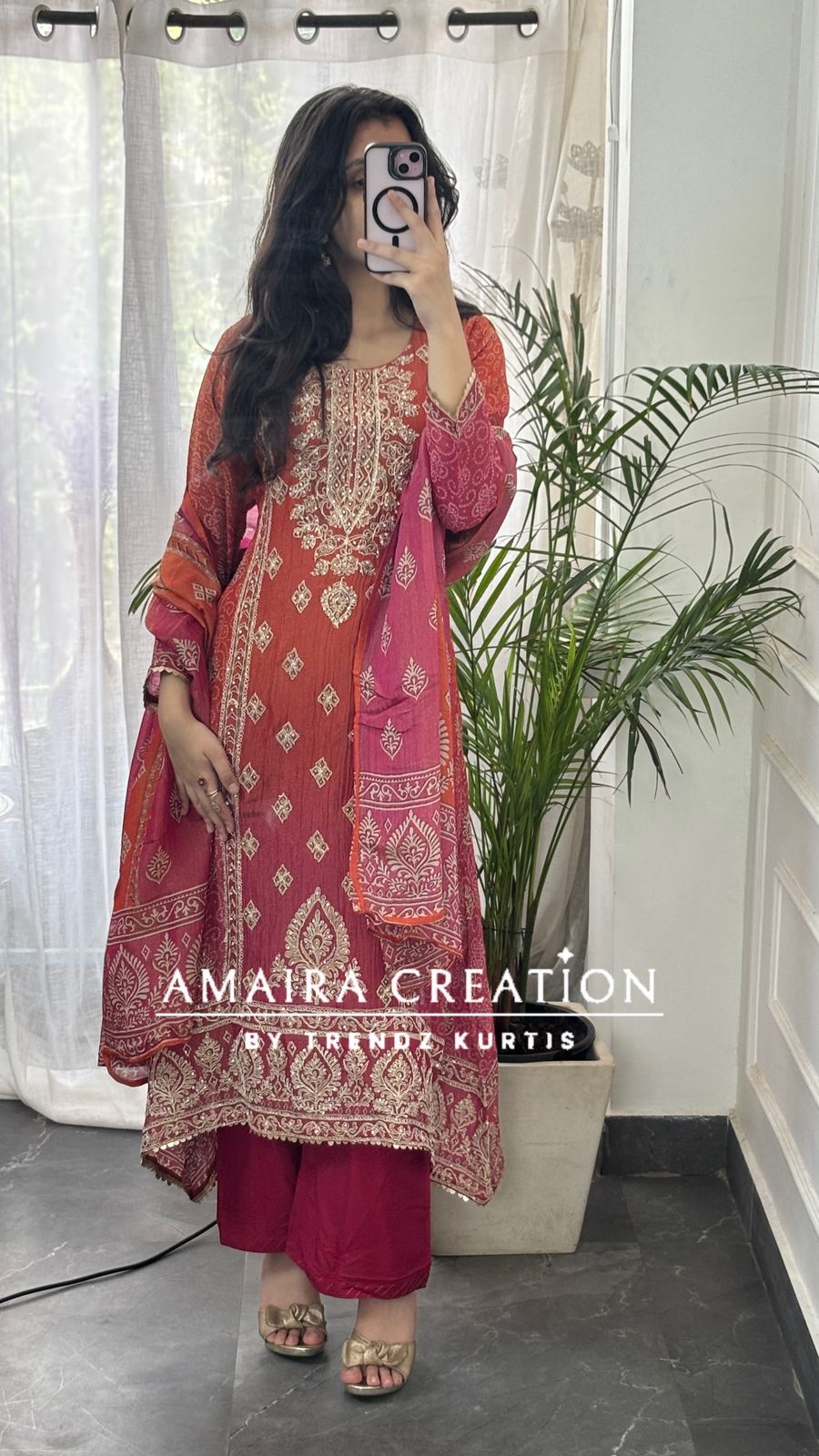 Rust Premium Crush Glass Tissue Designer C Cut Suit