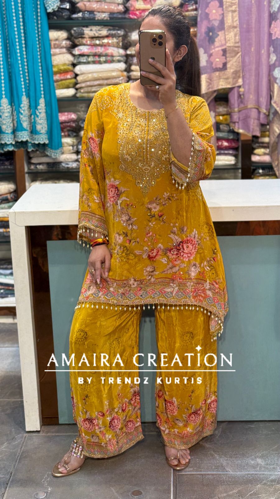 Designer crepe fabric c cut set
