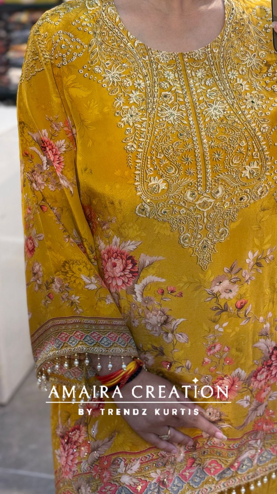 Designer crepe fabric c cut set