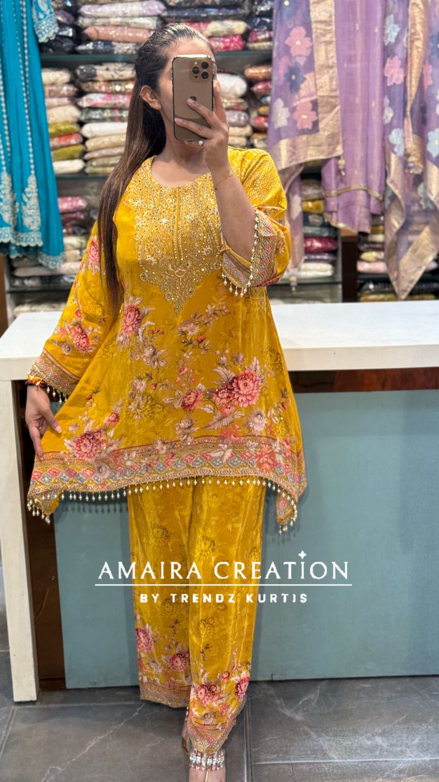 Designer crepe fabric c cut set