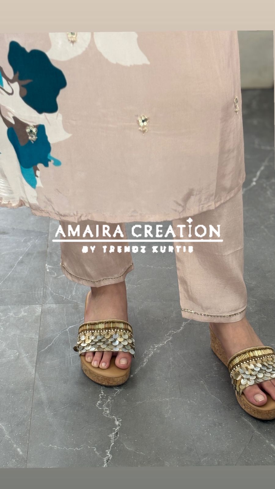 Premium Crepe Firozi Color Pant Set