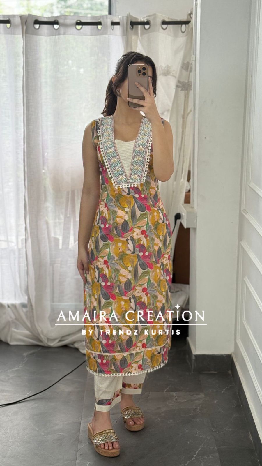 Premium Cotton Multi Color Suit With Patch Work Dupatta (17 inches sleeves available)