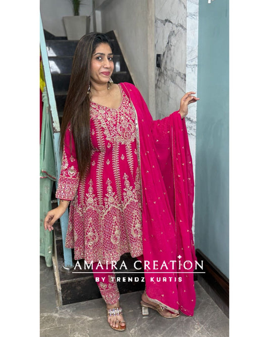 Full Heavy Work Georgette Anarkali With Narrow Salwar
