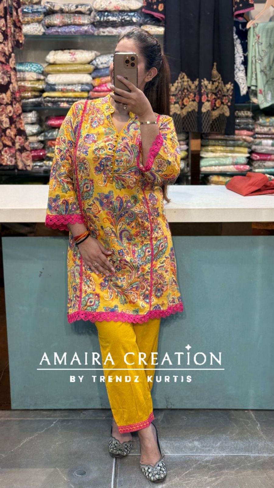 Premium Cotton Yellow Afghani Cord Set