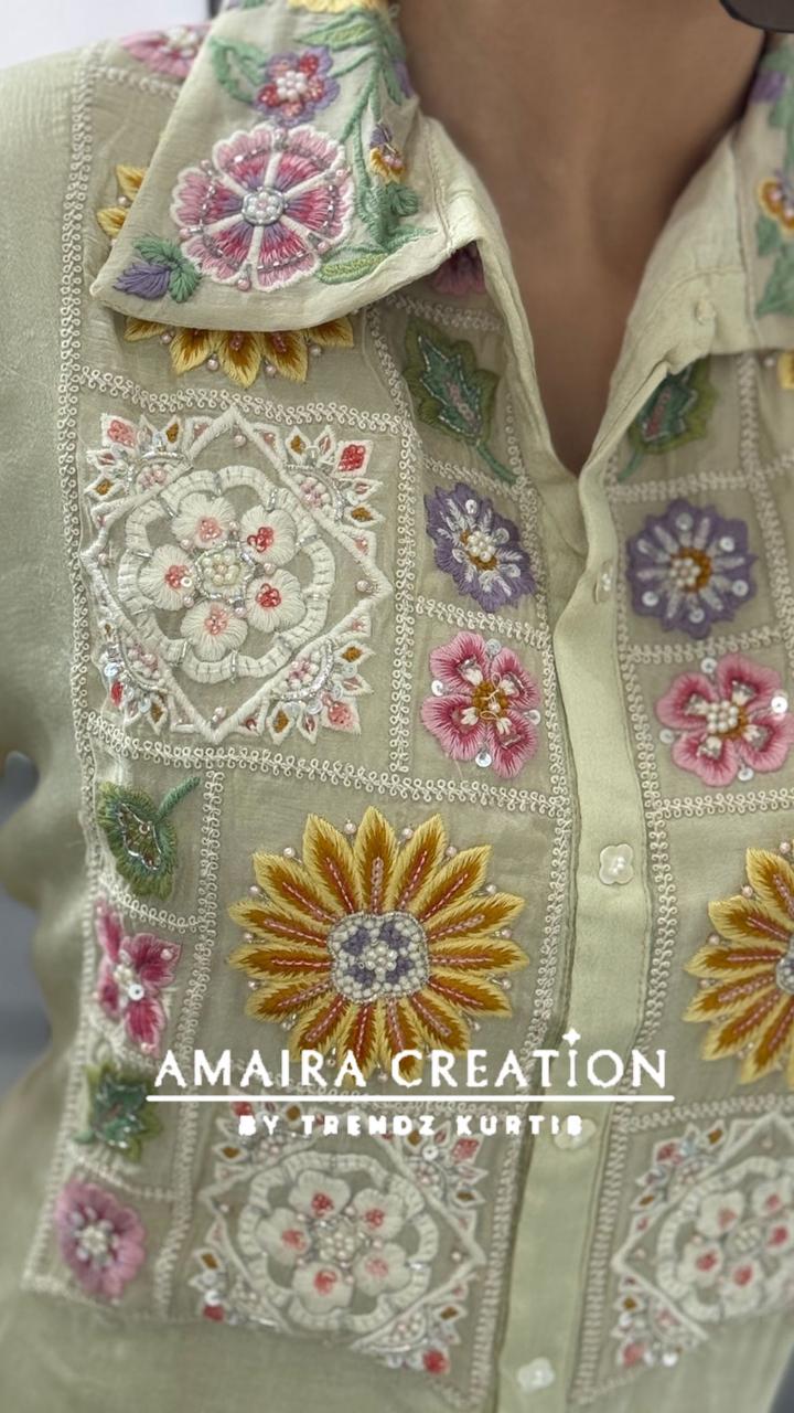 Premium.Chinnon Ivory Full Embroidered Cord set