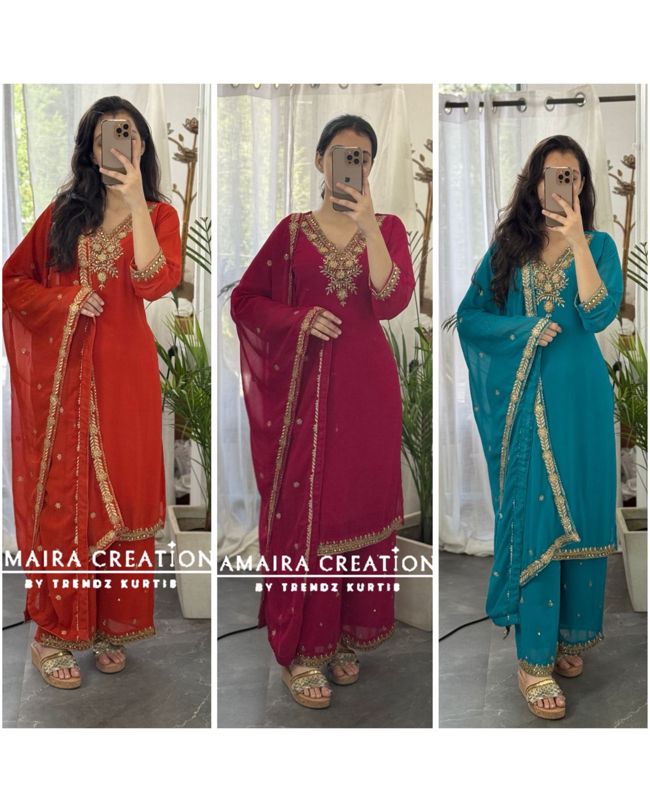 Premium Georgette Hand Work Plazo Set