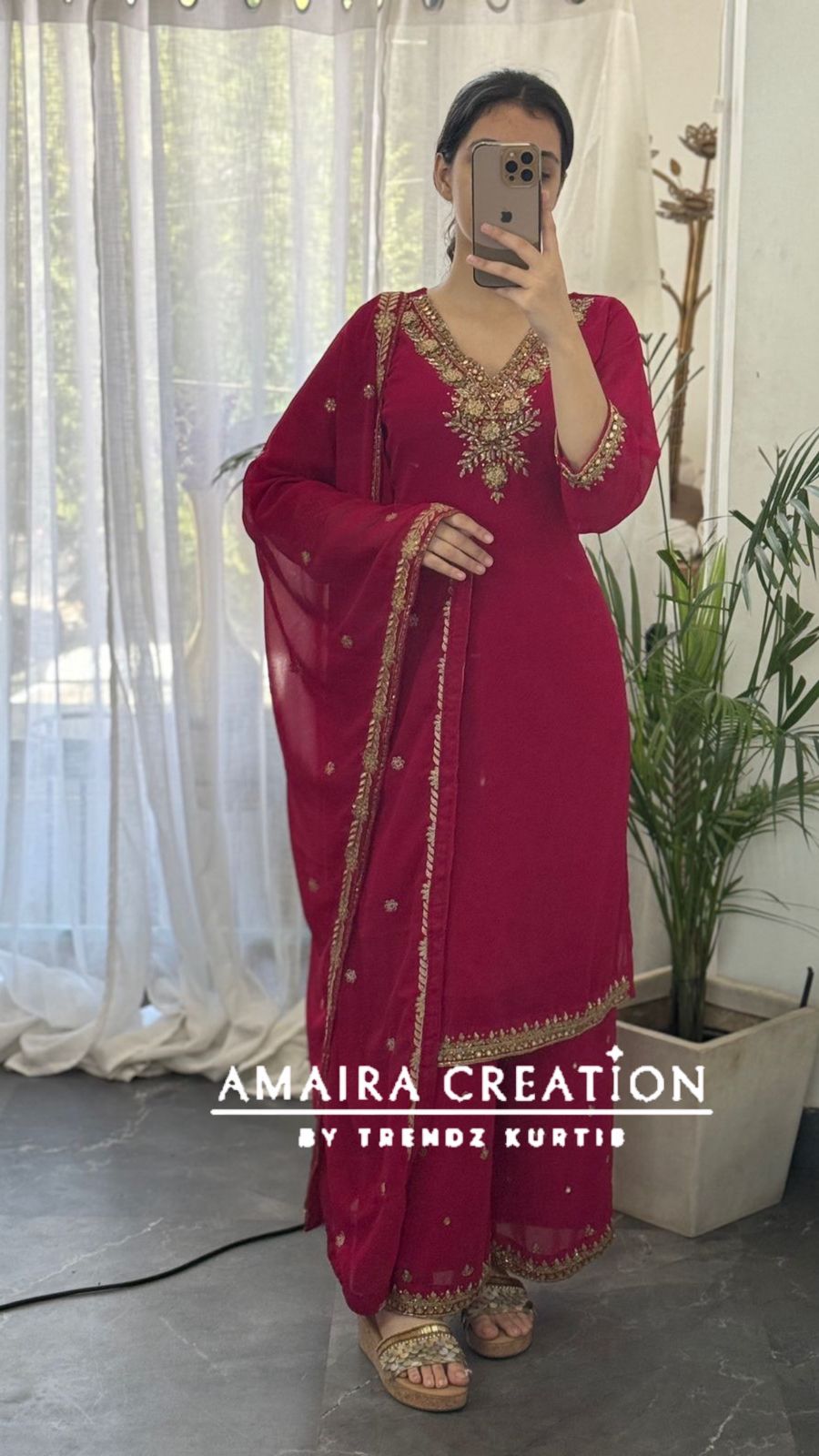 Premium Georgette Hand Work Plazo Set