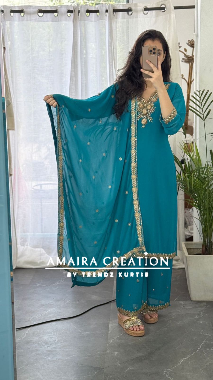 Premium Georgette Hand Work Plazo Set