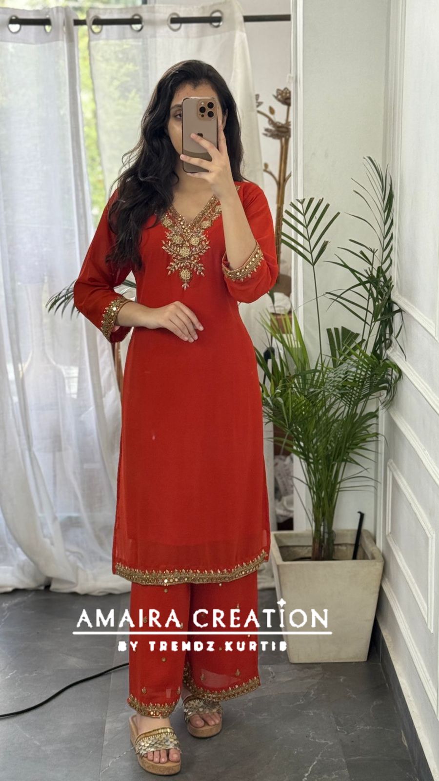 Premium Georgette Hand Work Plazo Set