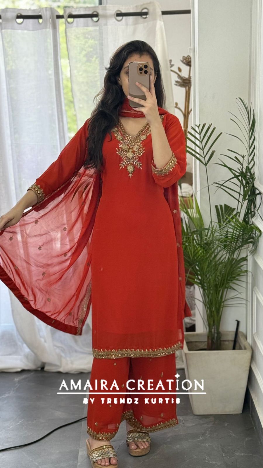 Premium Georgette Hand Work Plazo Set