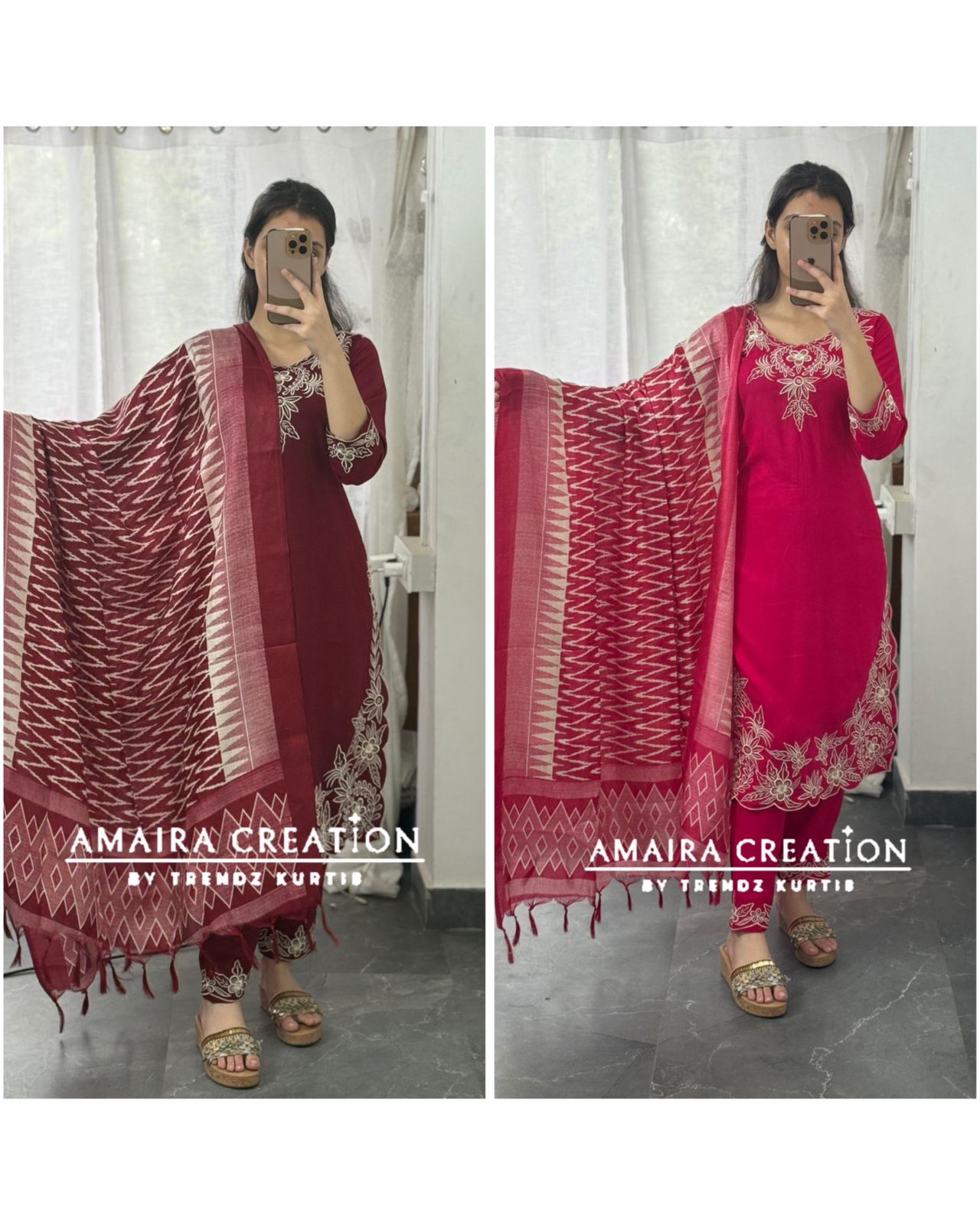 Premium Reyon Embroidered Pant Set