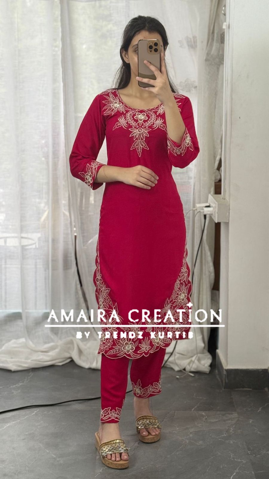 Premium Reyon Embroidered Pant Set