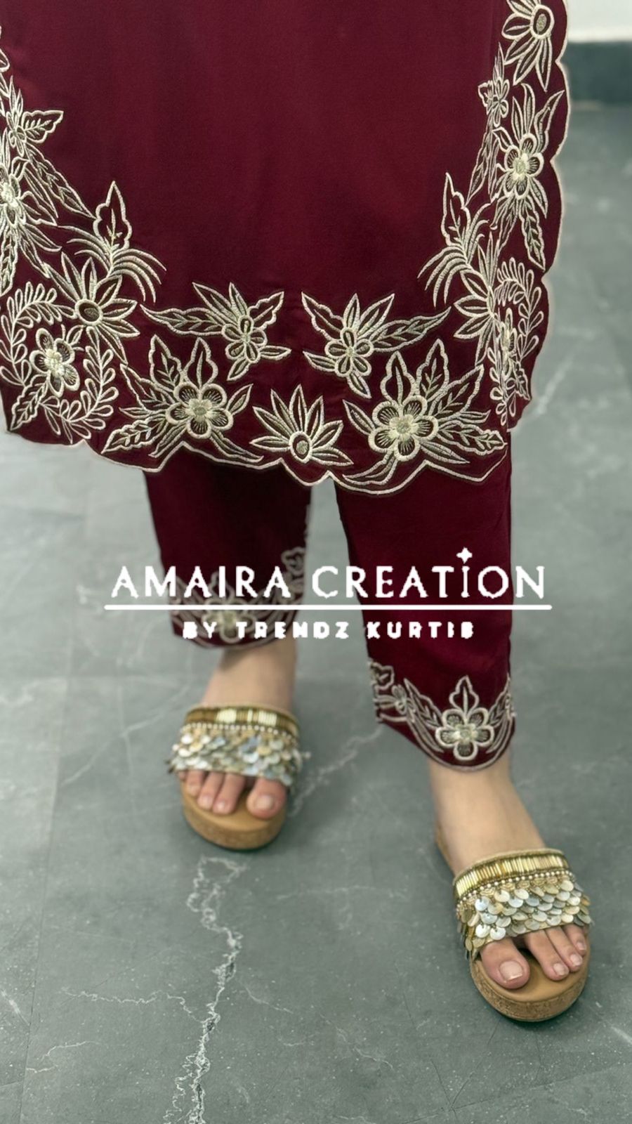 Premium Reyon Embroidered Pant Set