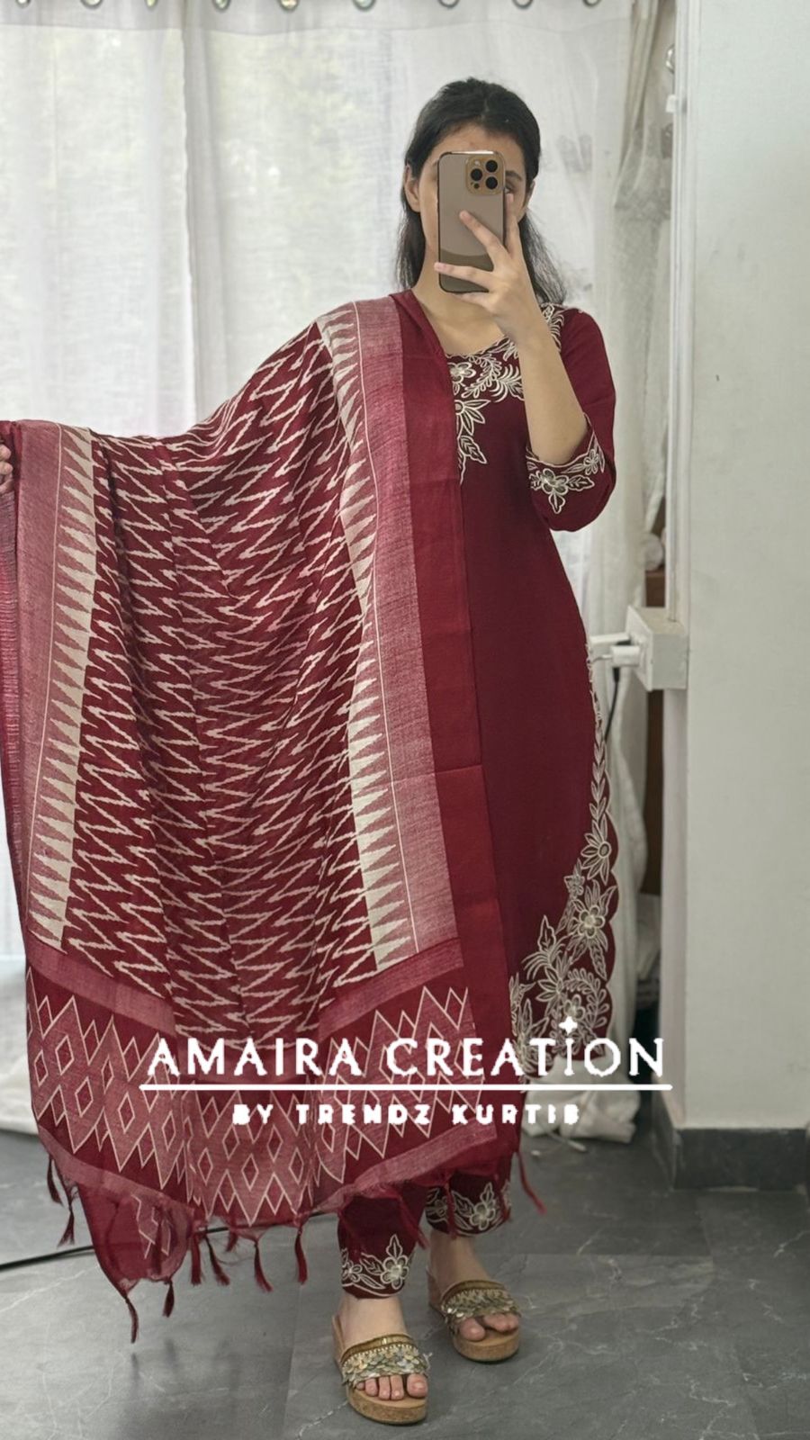 Premium Reyon Embroidered Pant Set