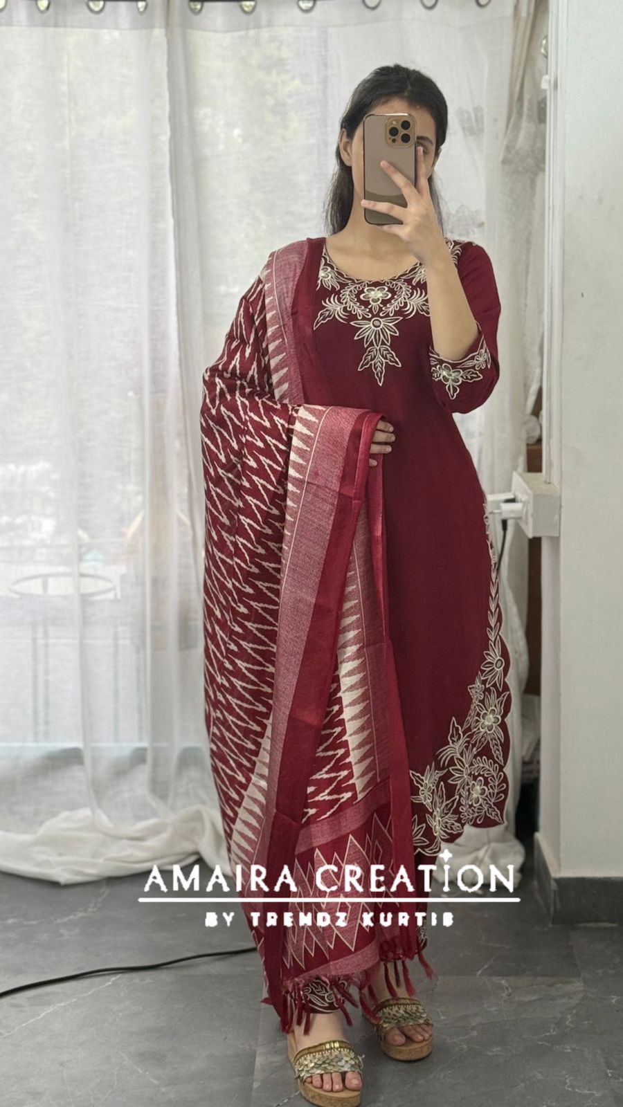 Premium Reyon Embroidered Pant Set