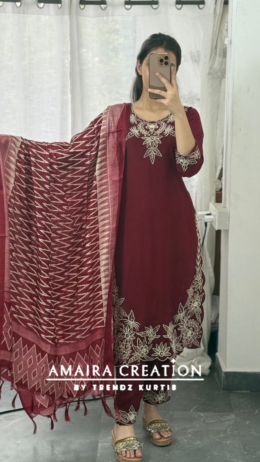 Premium Reyon Embroidered Pant Set