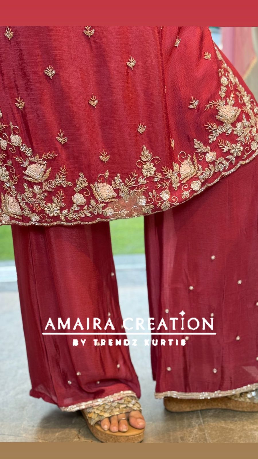 Premium Chinnon Divider Set With Cut Dana And Sequence Work