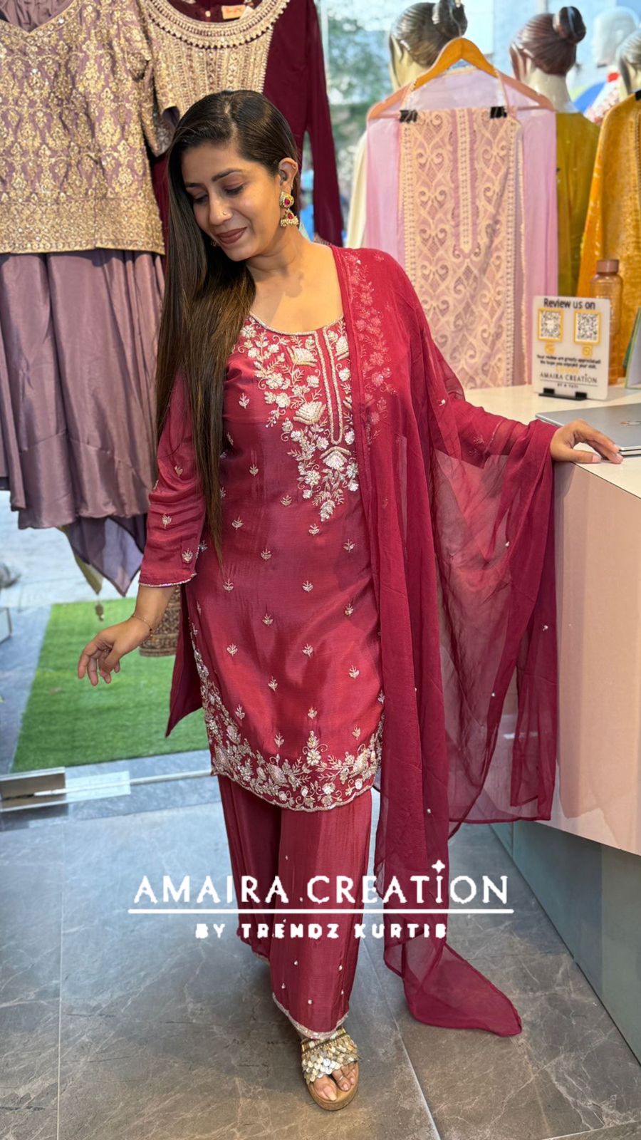 Premium Chinnon Divider Set With Cut Dana And Sequence Work