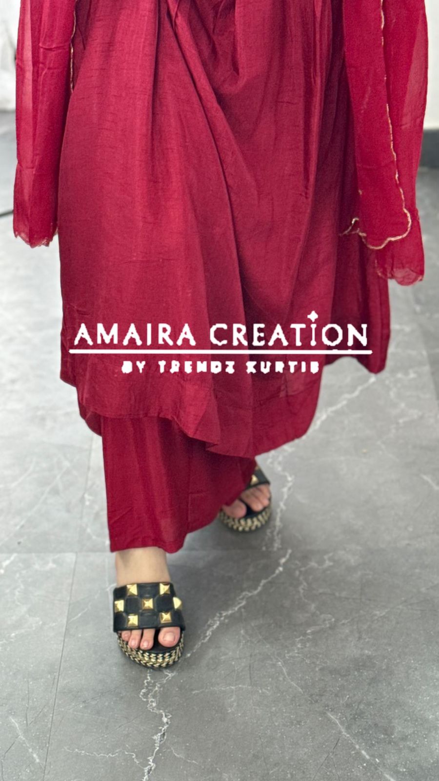 Premium Dola Silk Maroon Colour A Line Set
