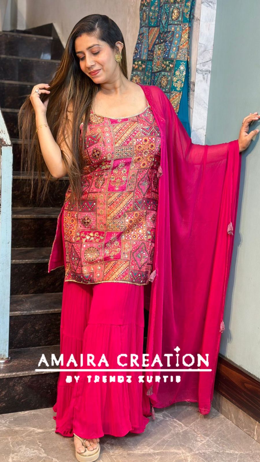 Premium Brocade Banarasi Sharara Set( 9 inches sleeves available)