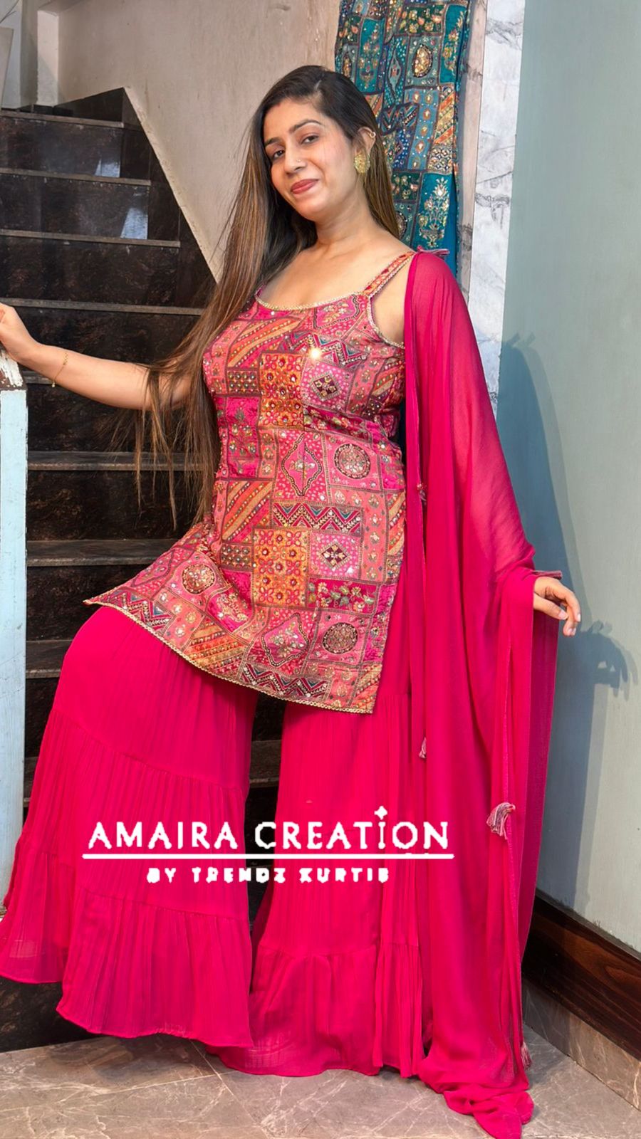 Premium Brocade Banarasi Sharara Set( 9 inches sleeves available)