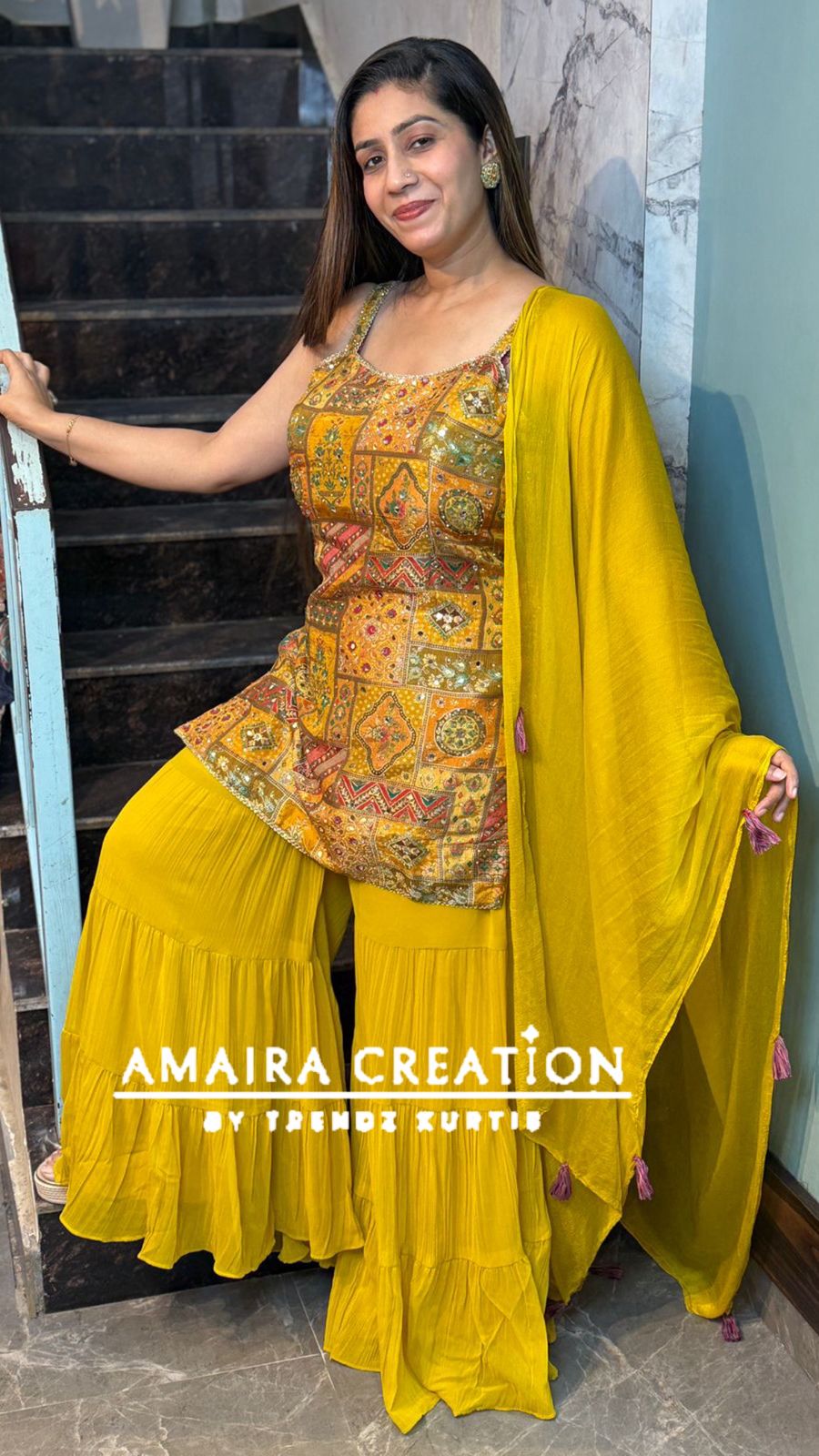 Premium Brocade Banarasi Sharara Set( 9 inches sleeves available)