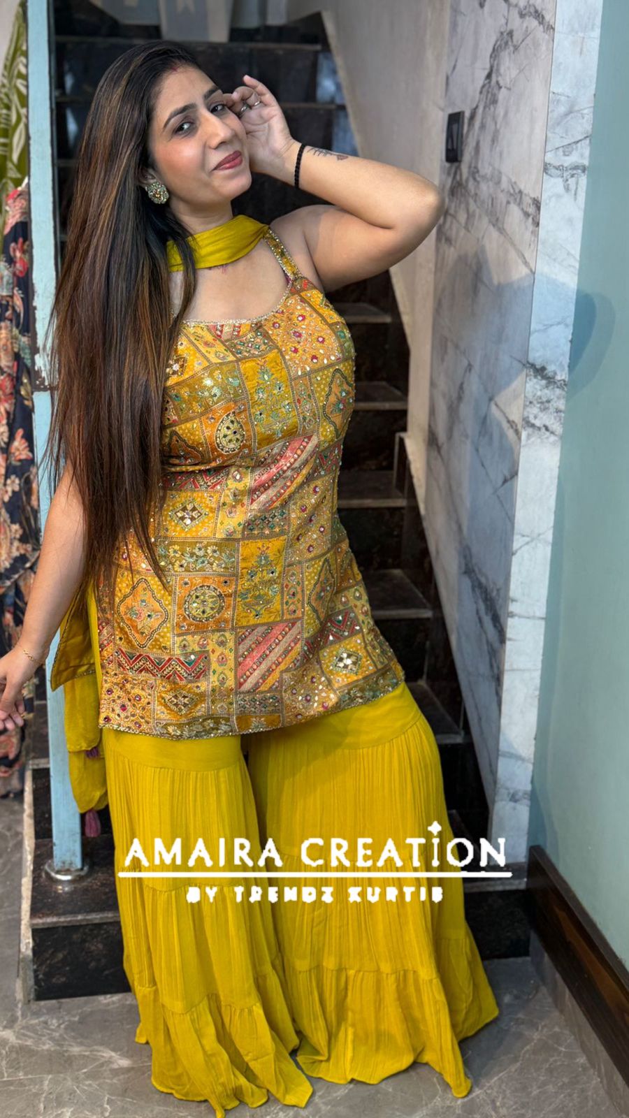 Premium Brocade Banarasi Sharara Set( 9 inches sleeves available)