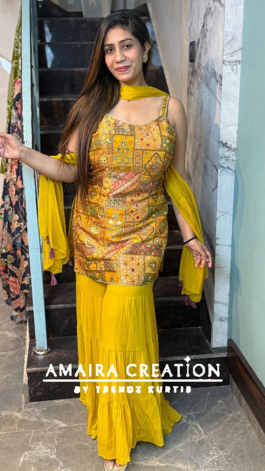 Premium Brocade Banarasi Sharara Set( 9 inches sleeves available)