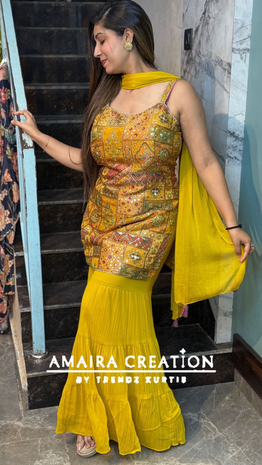 Premium Brocade Banarasi Sharara Set( 9 inches sleeves available)