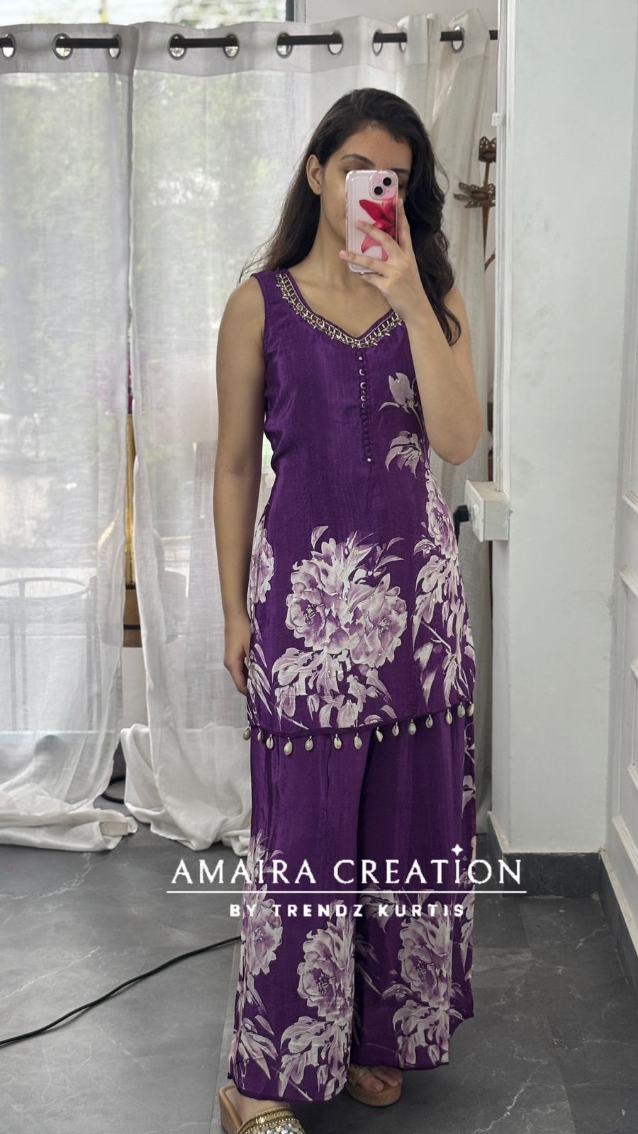 Premium Crepe Short Kurti Plazo Set