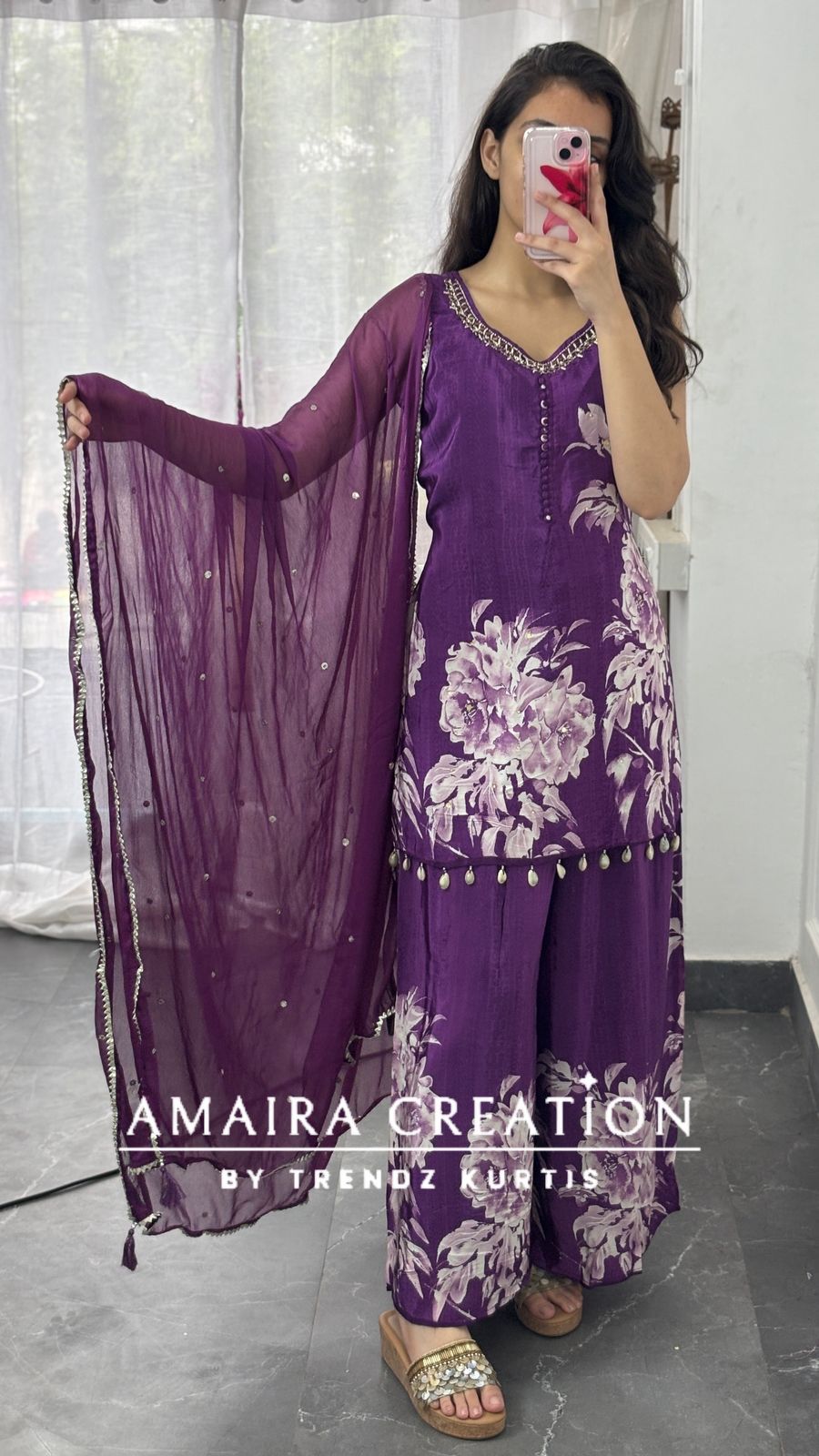 Premium Crepe Short Kurti Plazo Set