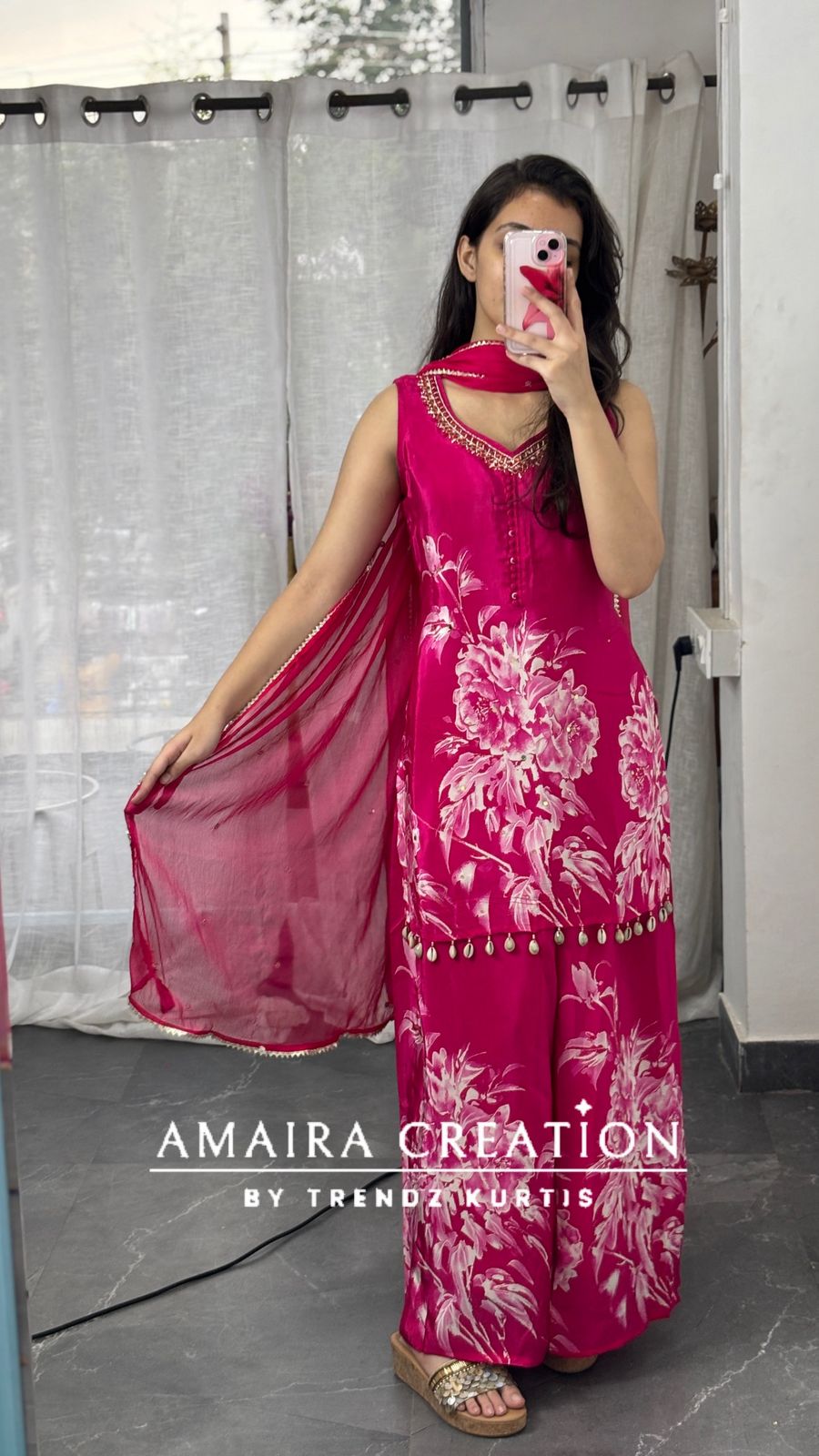 Premium Crepe Short Kurti Plazo Set