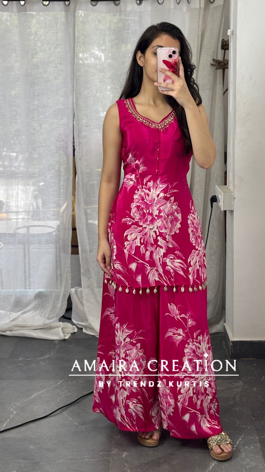 Premium Crepe Short Kurti Plazo Set