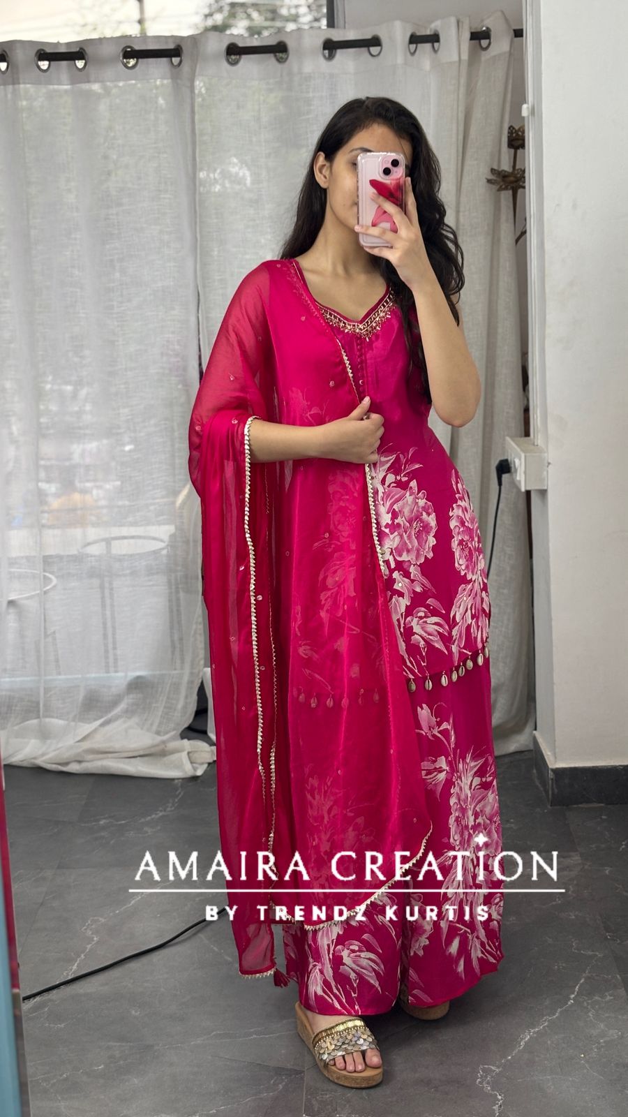 Premium Crepe Short Kurti Plazo Set