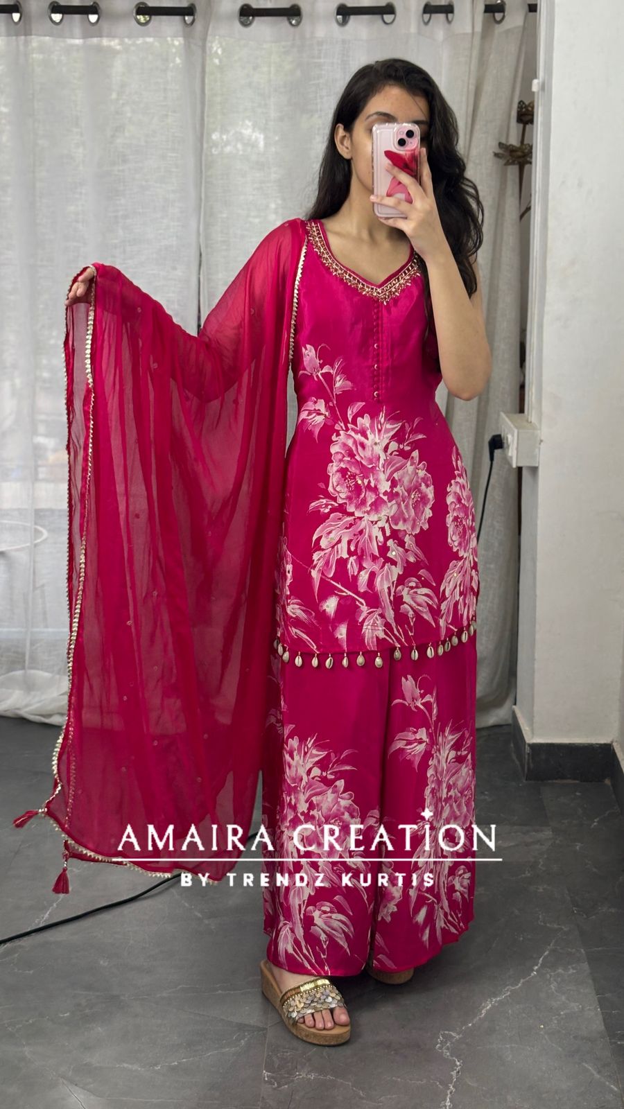 Premium Crepe Short Kurti Plazo Set