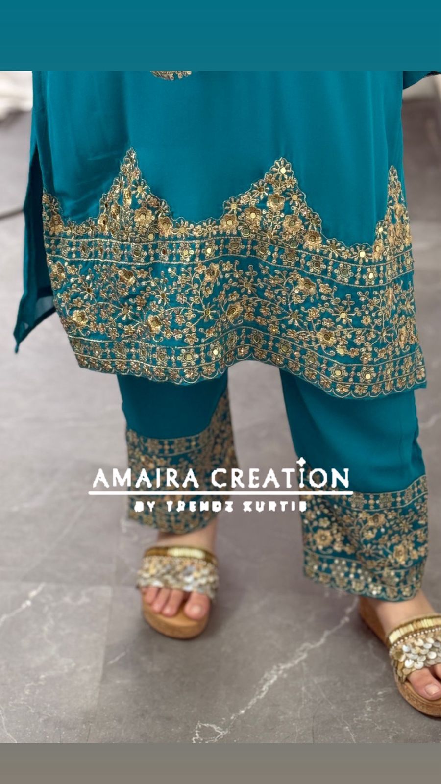 Premium Georgette Hand Work Pant Set