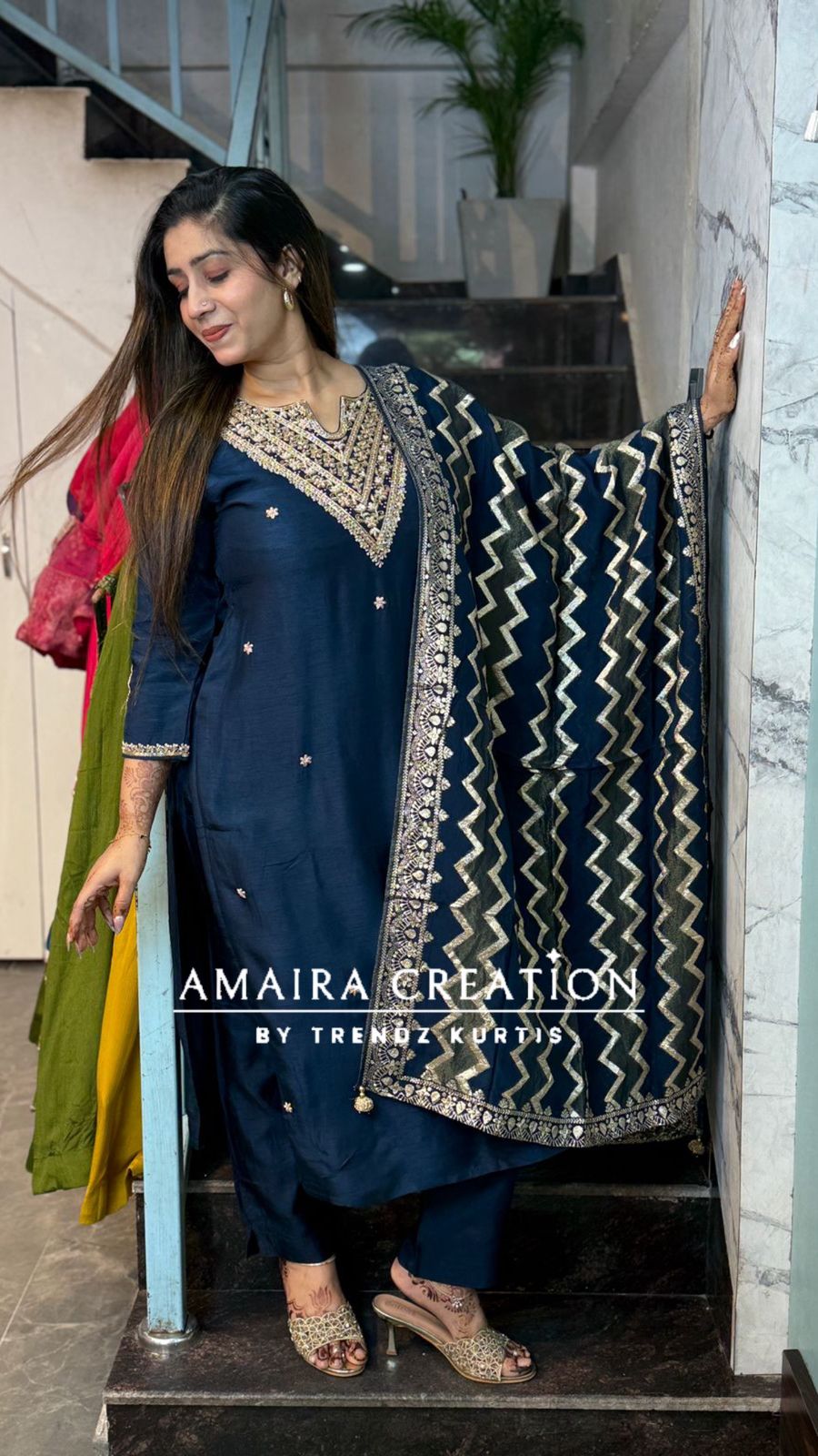 Premium Dola Silk With Beautiful Hand Work Jacquard Dupatta