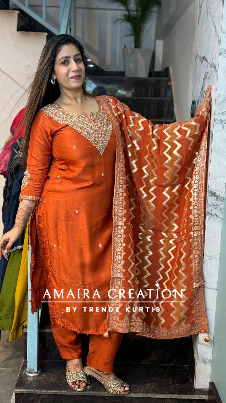 Premium Dola Silk With Beautiful Hand Work Jacquard Dupatta