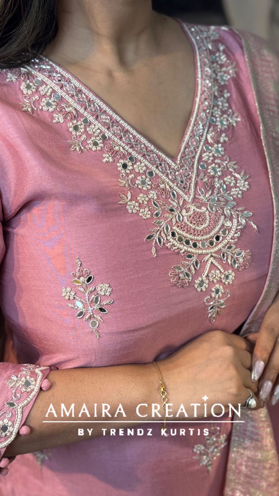 Premium Dola Silk Baby Pink Colour Pant Set With Banarasi Dupatta
