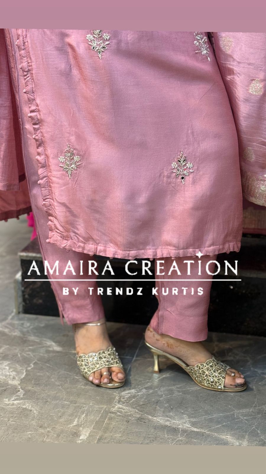 Premium Dola Silk Baby Pink Colour Pant Set With Banarasi Dupatta