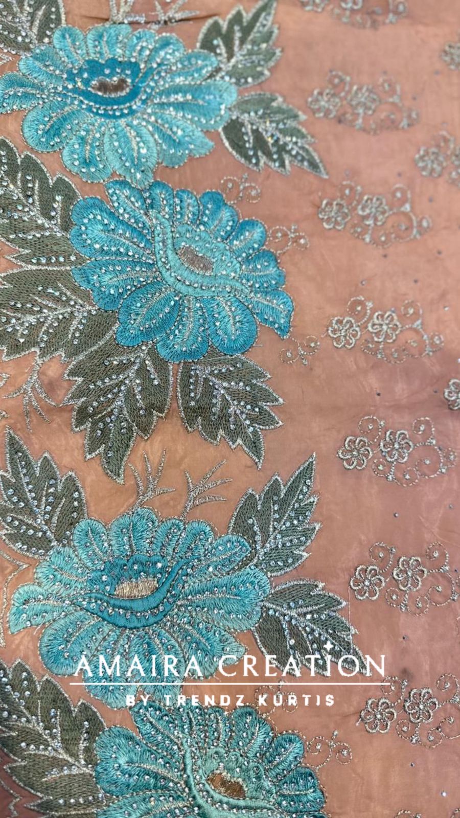 Premium Crepe Sirsoki Floral Embroidered Unstitched Suit With Chiffon Dupatta