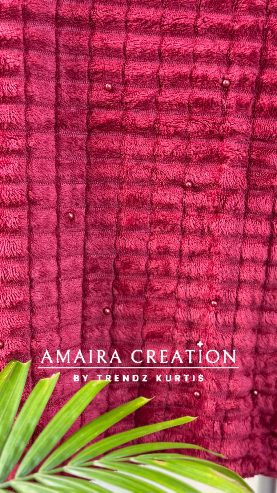 Premium Feather Pearl Deatiling Woolen Stole