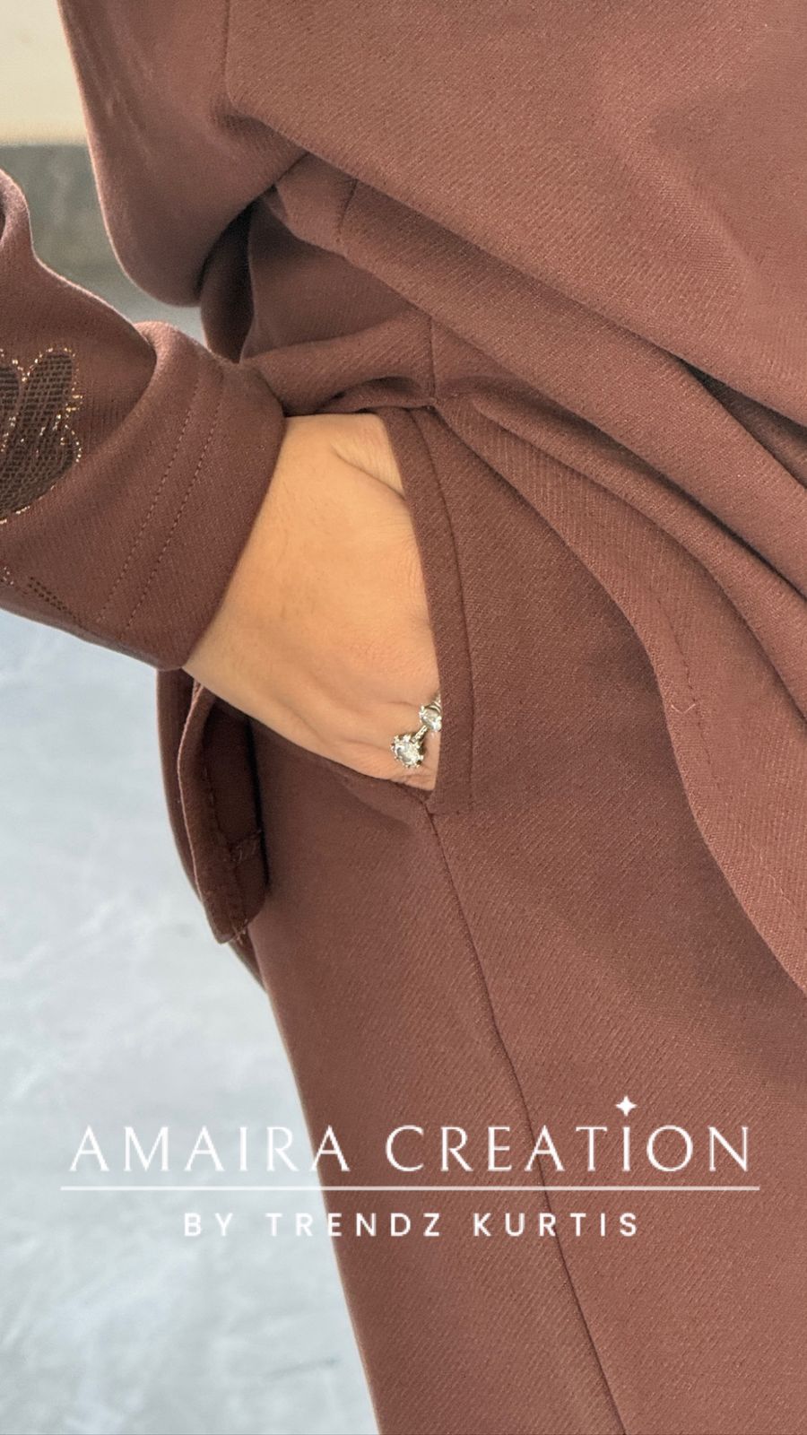 Premium Chocolate Brown Woolen Cord Set