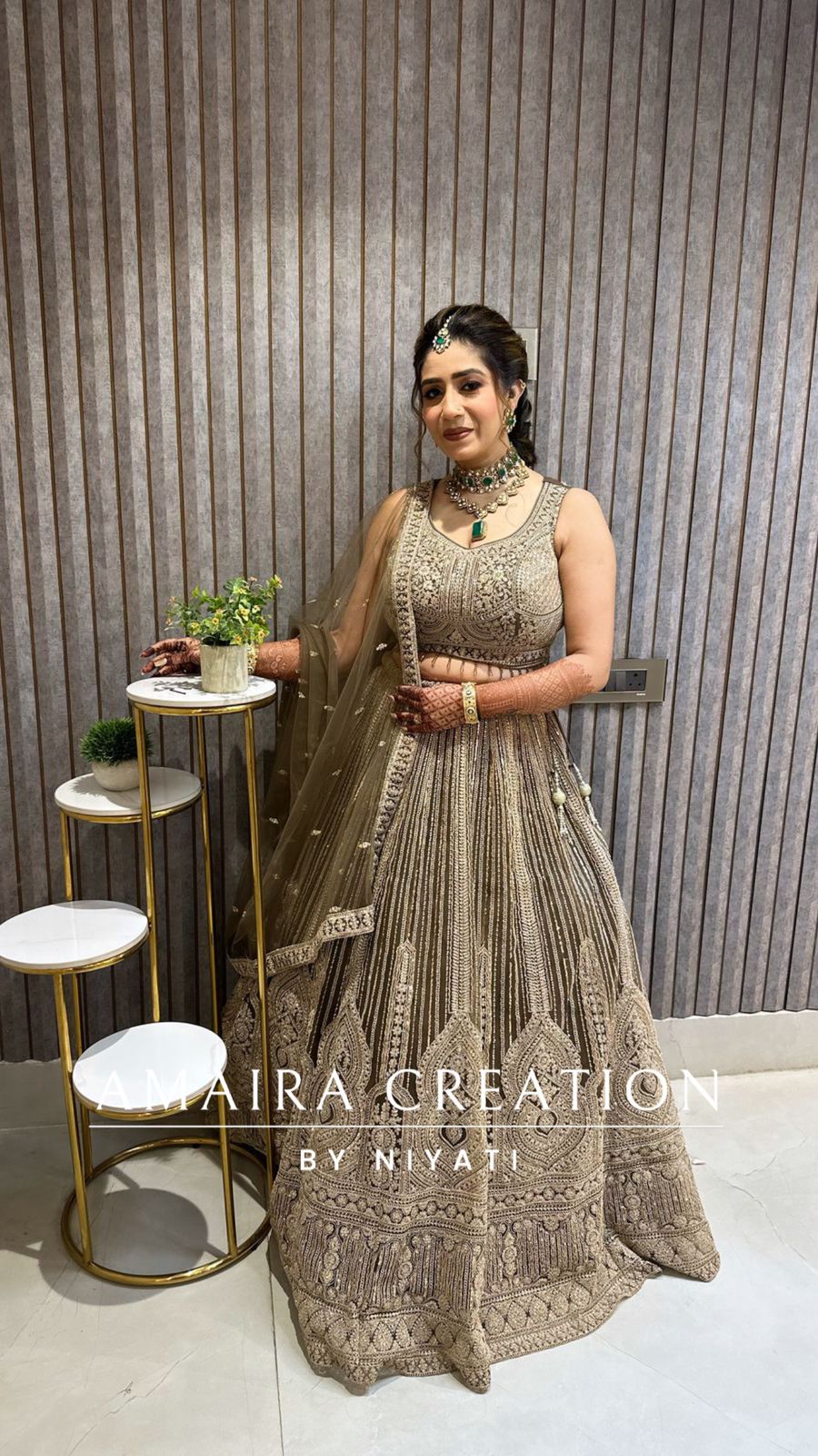 Golden Designer Lehnga