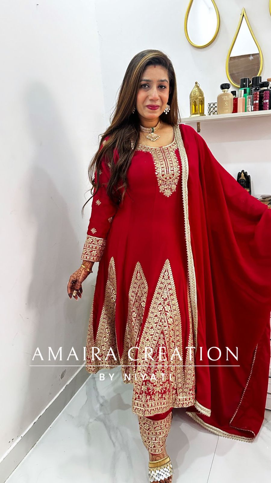 Beautiful Silk Anarkali Set